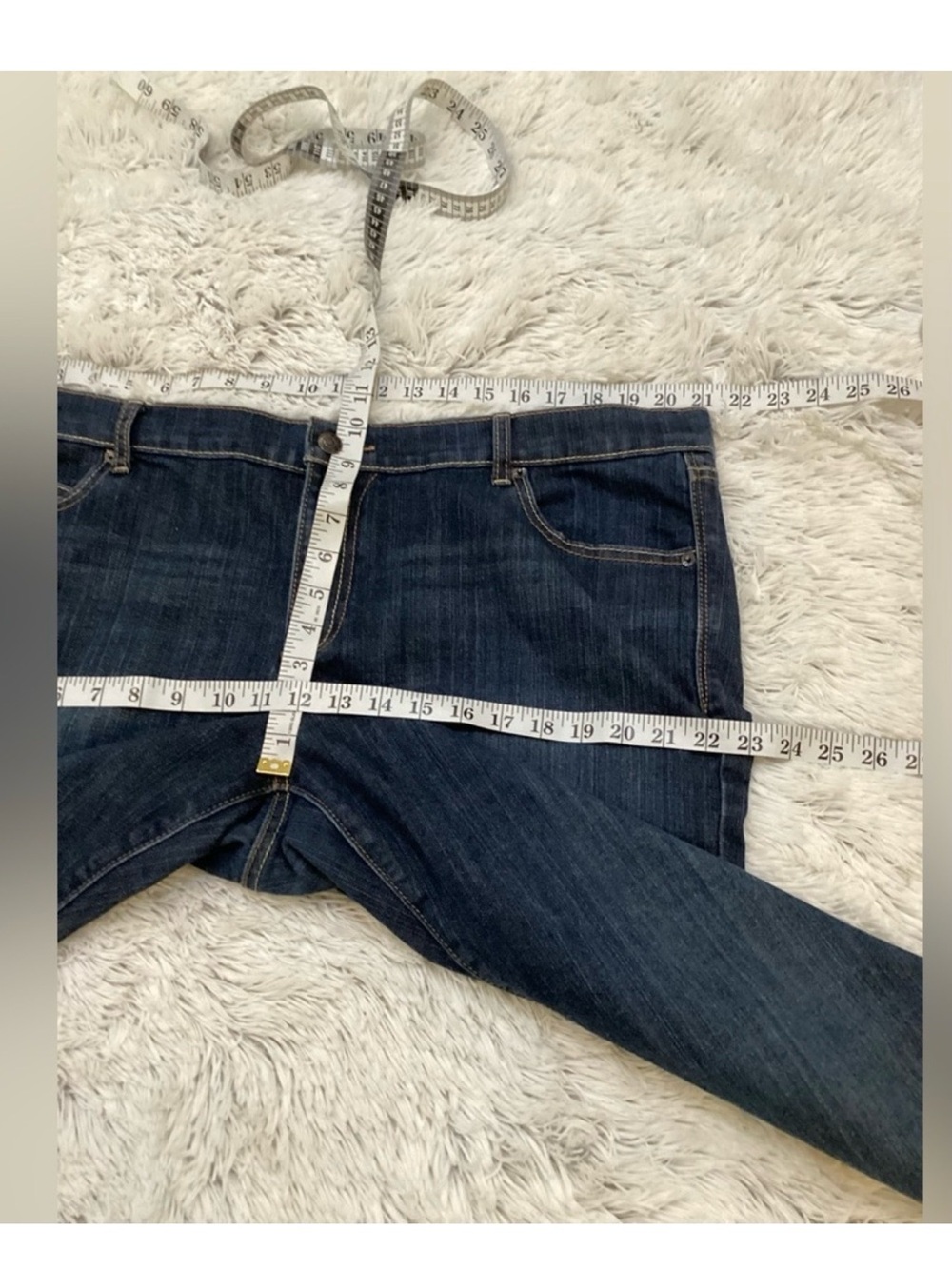 Old Navy The Diva Bootcut Jeans Plus Size 18 long Dark Wash Stretch Denim - Picture 10 of 14